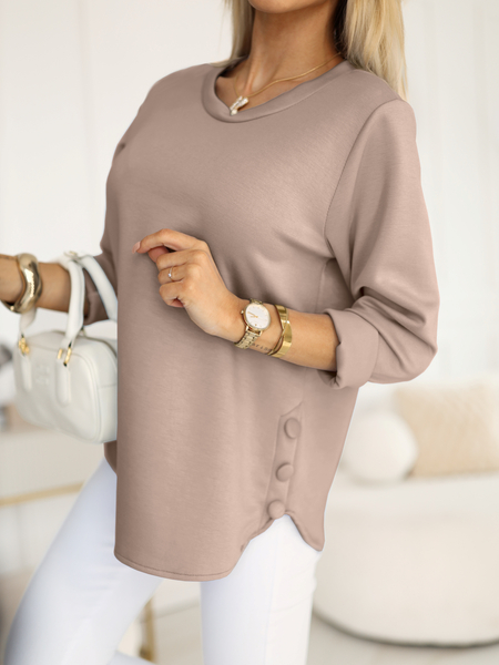 Cappuccino bluza z ozdobnymi guzikami Paula