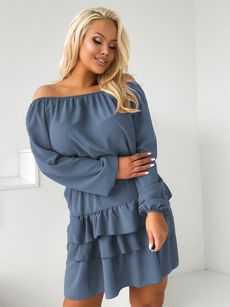 Jeansowa sukienka hiszpanka z falbanami Mia