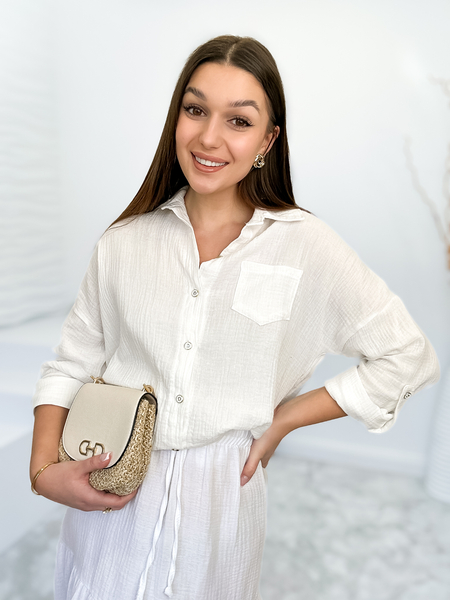 Biała spódnica muślinowa