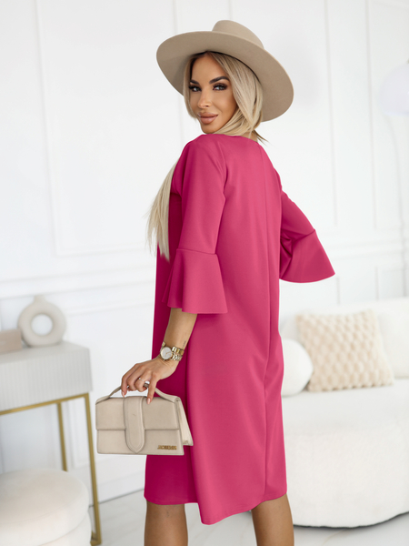 Fuksja sukienka trapezowa Livia