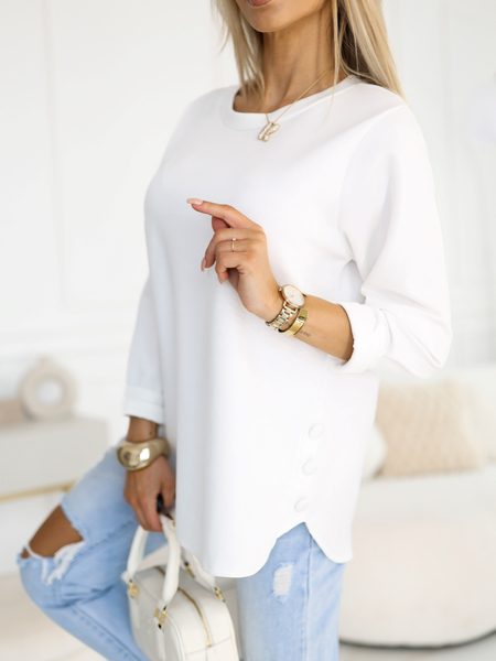 Ecru bluza z ozdobnymi guzikami Paula