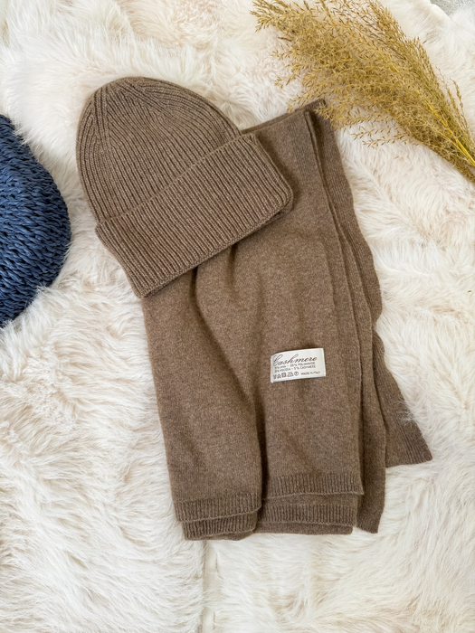 Fango z kaszmirem i wełną komplet czapka + szalik