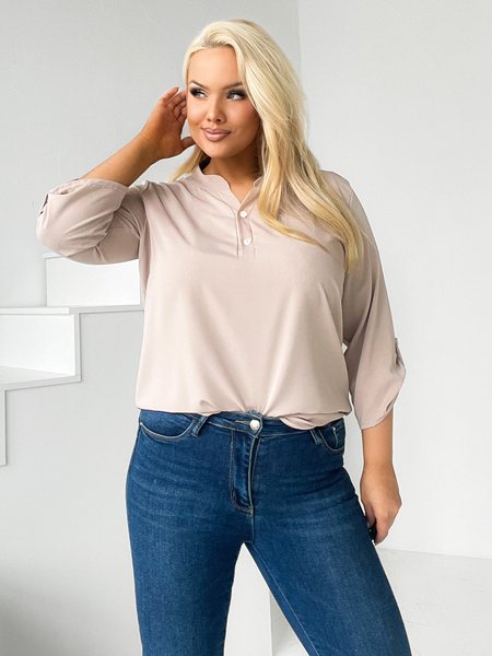 Beżowa bluzka z guzikami Narciso