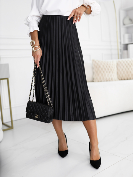 Czarna spódnica plisowana midi