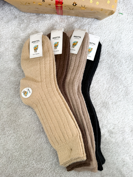 Długie skarpetki z angory 4 pary MIX KOLORÓW - Chłodne odcienie