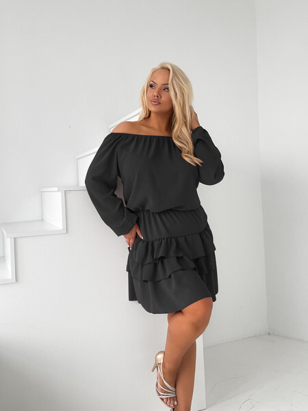 Czarna sukienka hiszpanka z falbanami Mia