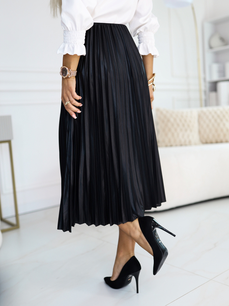 Czarna spódnica plisowana midi