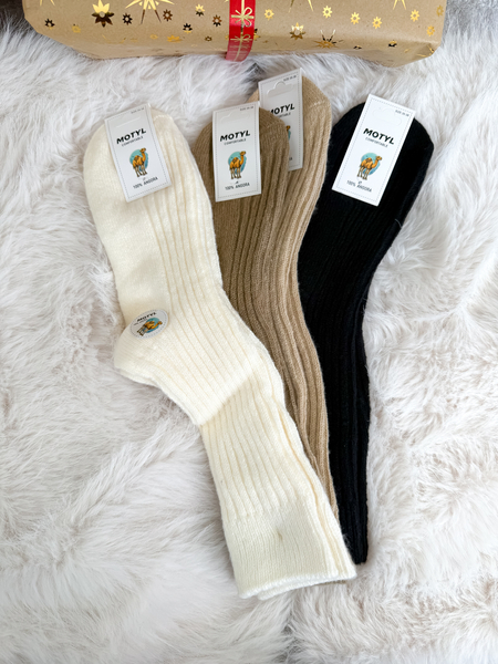 Długie skarpetki z angory 4 pary MIX KOLORÓW - Ciepłe