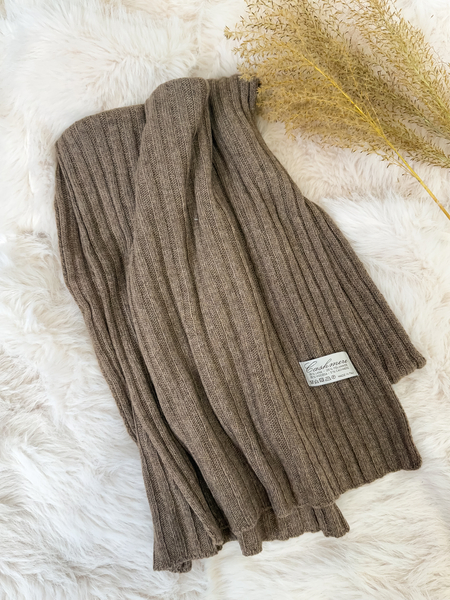 Fango z kaszmirem i wełną komplet prążkowany czapka + szalik