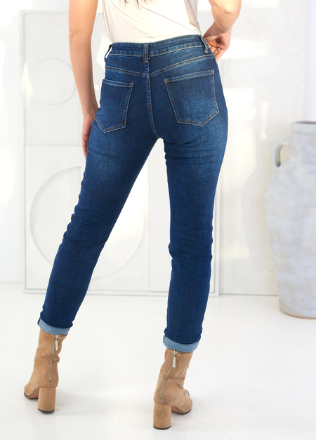 Granatowe klasyczne spodnie jeansowe