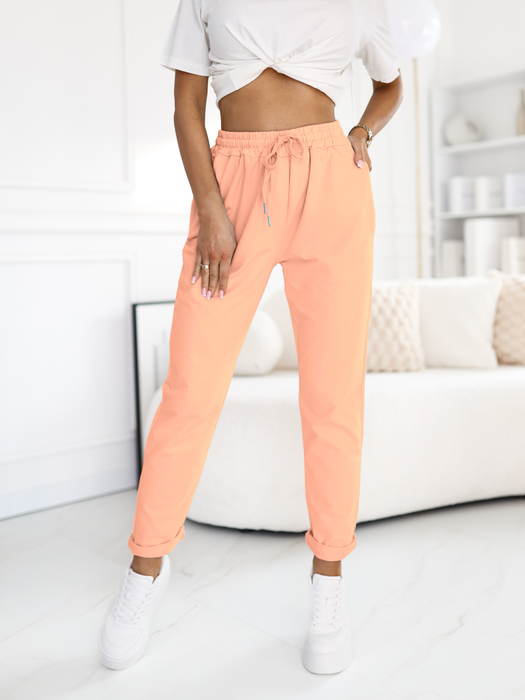 Brzoskwiniowe proste spodnie dresowe Violet