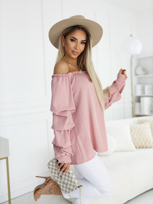 Brudny róż bluzka hiszpanka