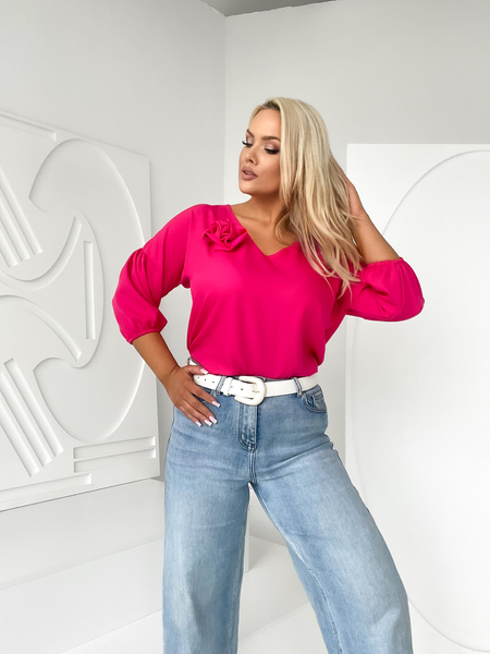 Fuksja bluzka z różą