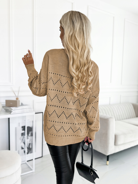Cappucino lekki ażurowy sweter