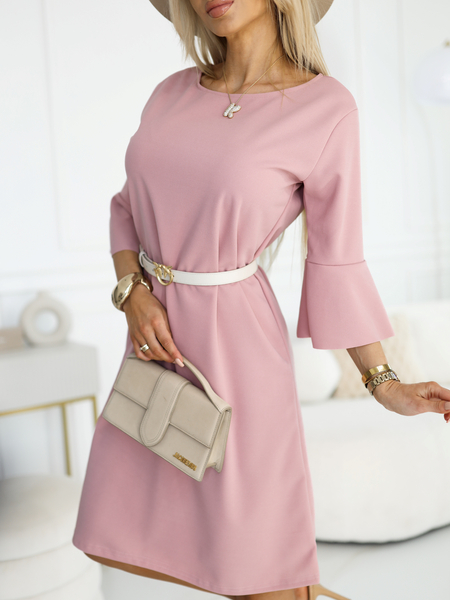 Brudny róż sukienka trapezowa Livia