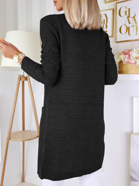 Czarny kardigan z ozdobnym rękawem Shell