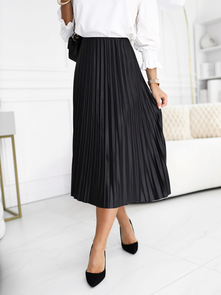 Czarna spódnica plisowana midi