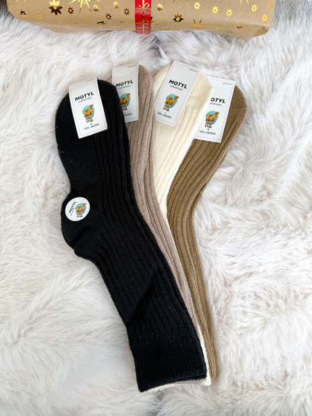 Długie skarpetki z angory 4 pary MIX KOLORÓW - Ciepłe